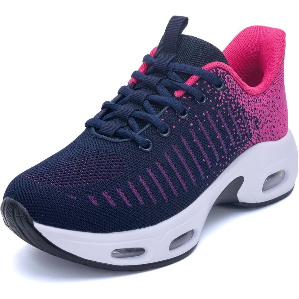 Women Rosered Slip On Running Shoes Tennis Sneakers Arch Support for Workout
